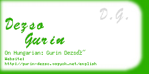 dezso gurin business card